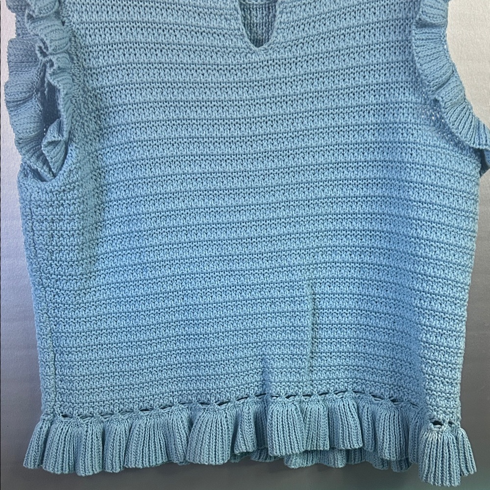Marc Jacobs Light Blue Ruffled Tank Top #2940 - Picture 4 of 7
